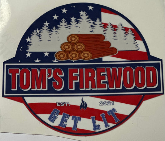 Toms Firewood Sticker